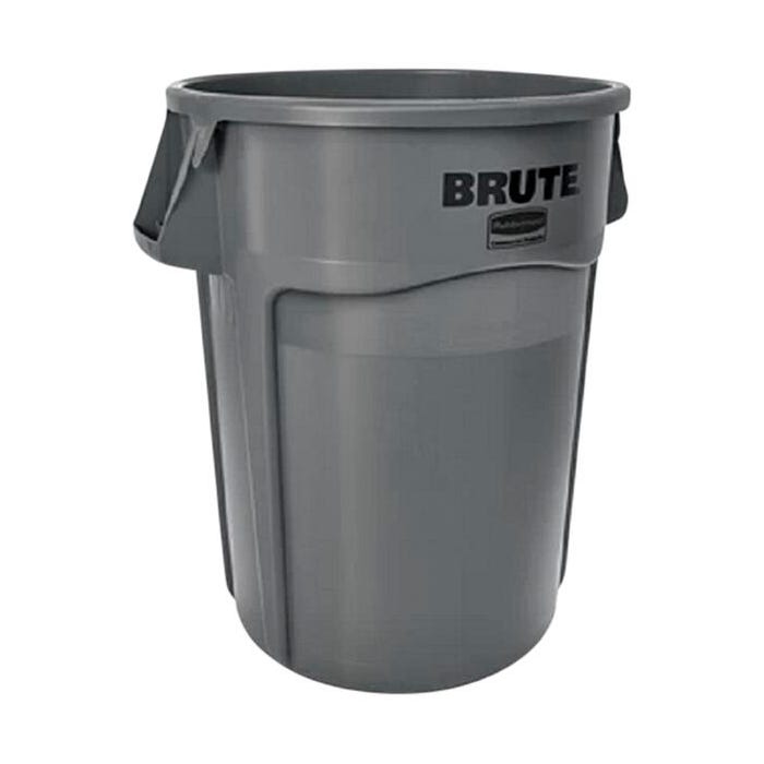 Rubbermaid Brute Vented Storage Container, 44 Gallon, Round, Plastic, Gray