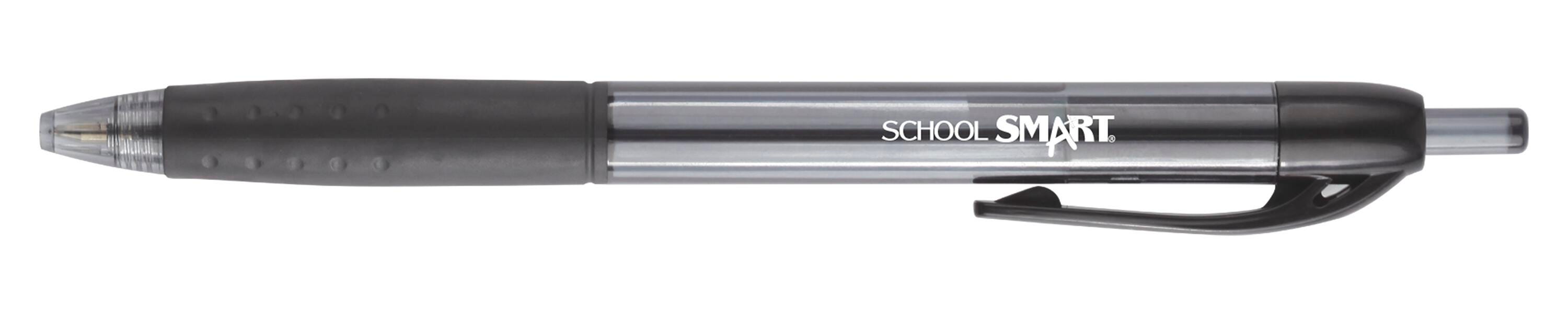School Smart Retractable Hybrid Gel and Ink Pens, Black, Pack of 12 1570492