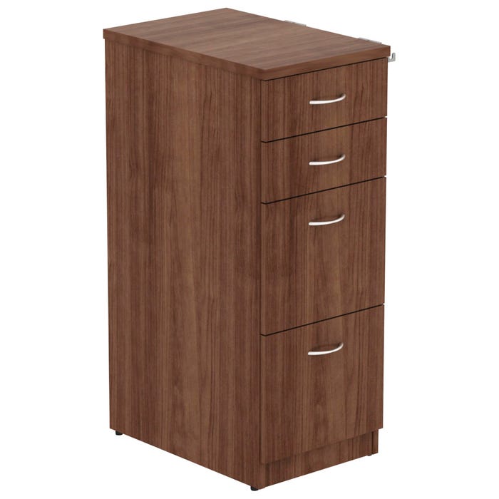 Lorell Walnut Laminate 4-drawer File Cabinet - 4 Drawers, 15-1/2 x 23-5/8 x 40-7/16 Inches,Walnut