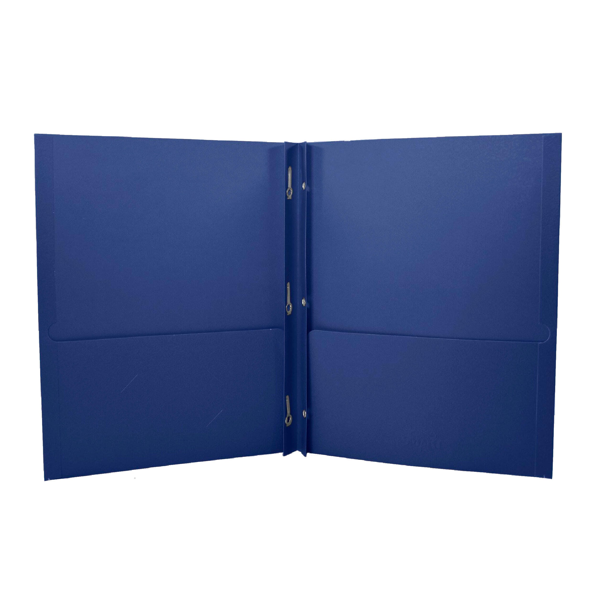 Image for School Smart 2-Pocket Folders with Fasteners, Dark Blue, Pack of 25 from School Specialty
