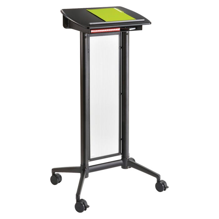 Safco Impromptu Lectern, 26-1/2 X 18-3/4 X 46-1/2 in, Polycarbonate Panel/Steel Frame, Black, Powder Coated