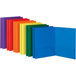 Oxford 2-Pocket Poly Portfolio, Assorted Colors, Set of 12