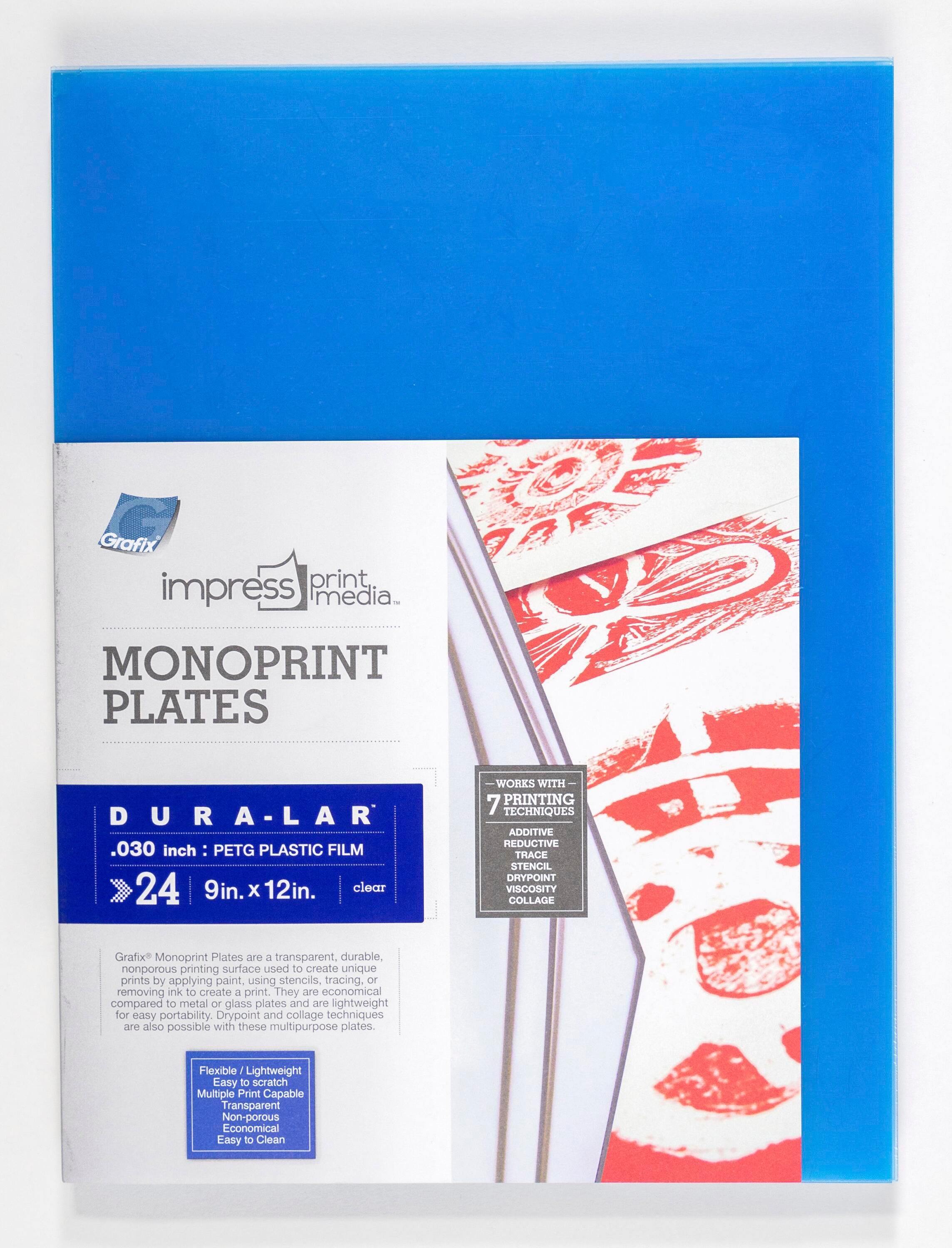 Grafix IMPRESS Print Media Monoprint Plates, 9 x 12 Inches, Clear, Pack of 24 2001249