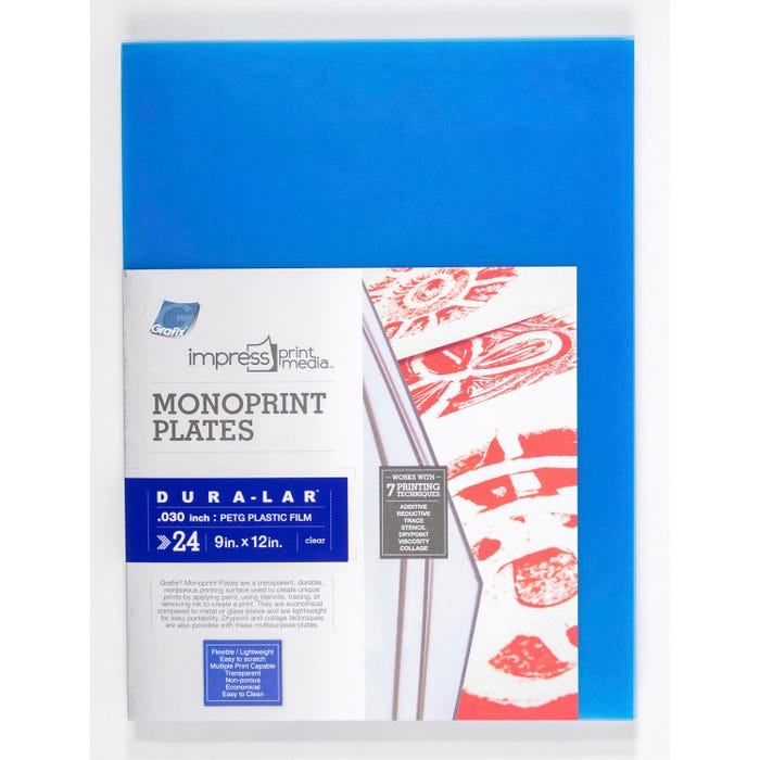 Grafix IMPRESS Print Media Monoprint Plates, 9 x 12 Inches, Clear, Pack of 24