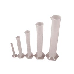 United Scientific Graduated Cylinders, Hex Base, Polypropylene, Assorted Sizes, Set of 5