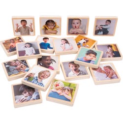 Tickit My Emotions Wooden Tiles, Set of 18, Item 2100764