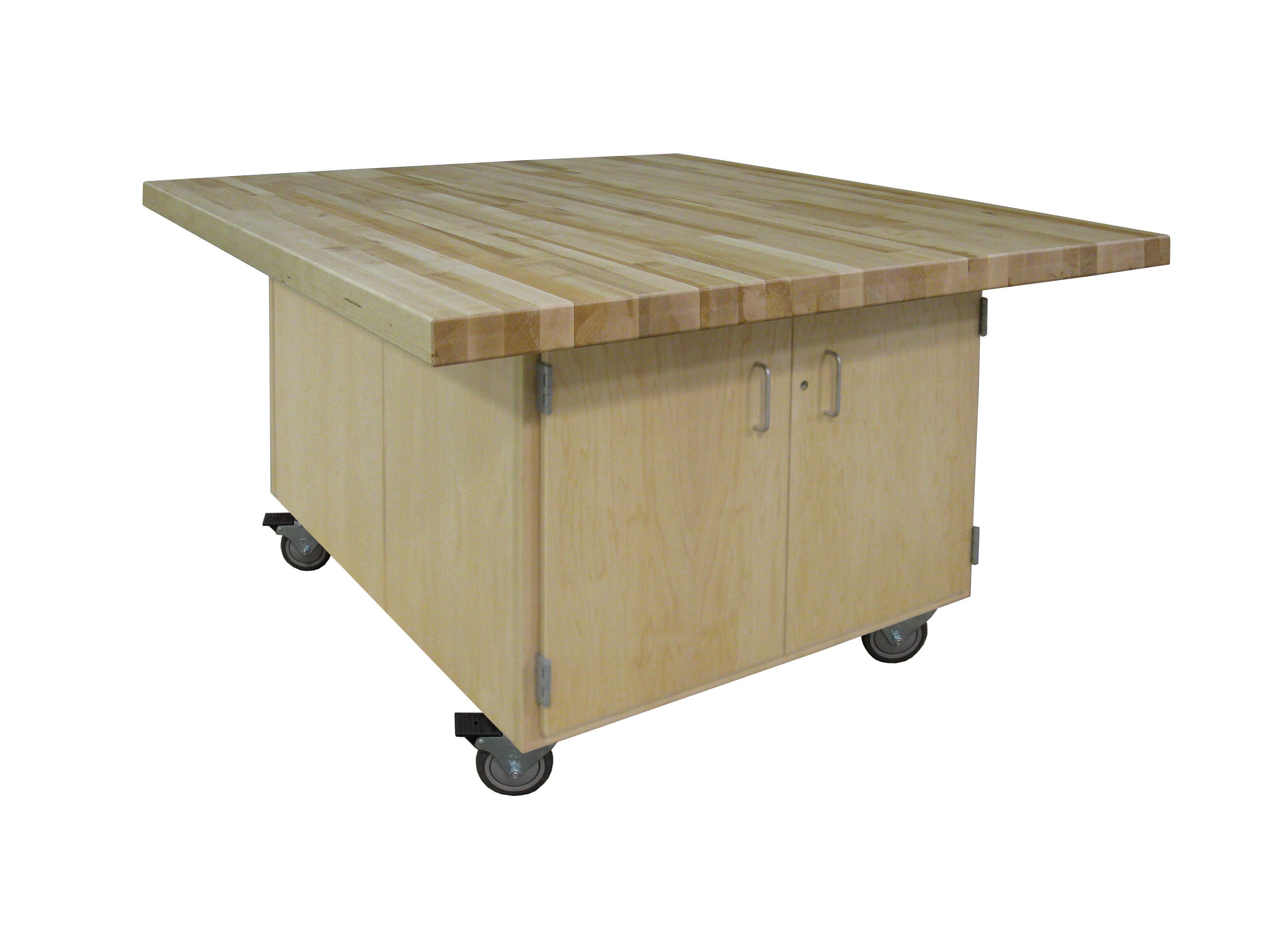 Hann Art and Printmaking Workstation, 64 x 54 x 34-1/4 Inches, Hard Maple, Casters 2142026