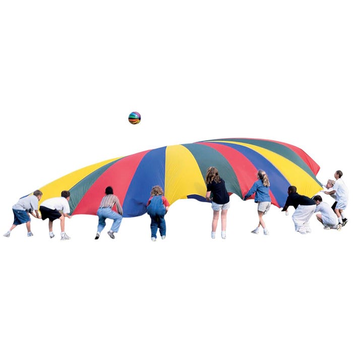 Sportime GripStarChute Colorful Parachute with 22 Handles, 24 Foot Diameter