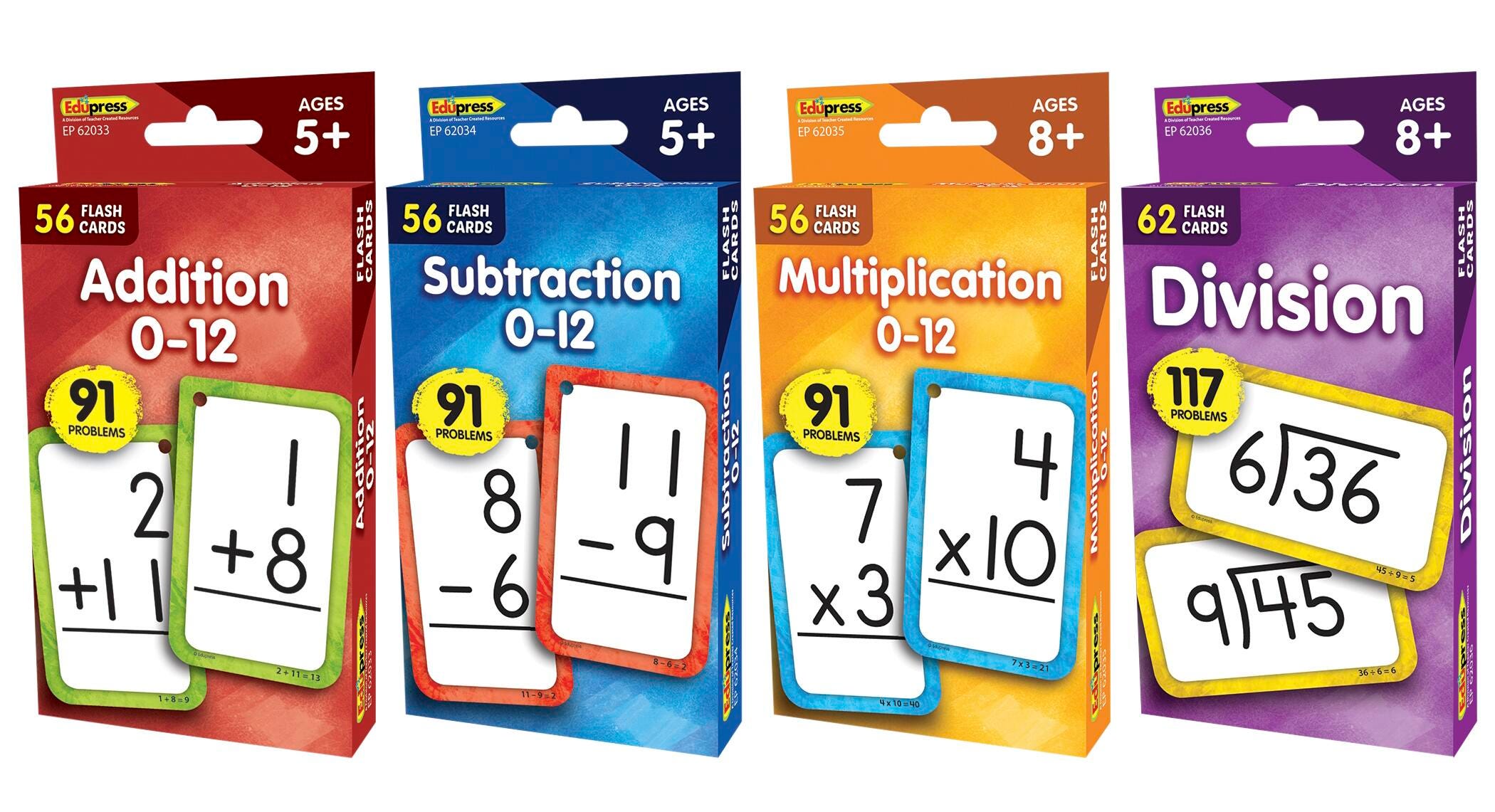 Teacher Created Resources Math Flashcard Decks, Set of 4