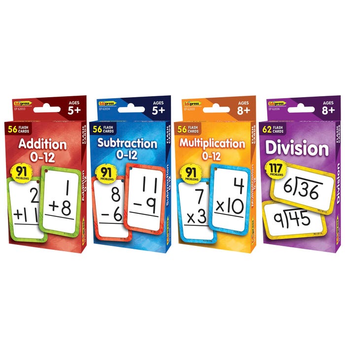 Teacher Created Resources Math Flashcard Decks, Set of 4