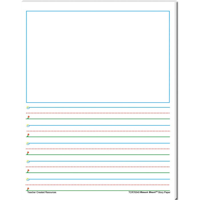 Teacher Created Resources Smart Start Story Paper, Grade 1 to 2, 5/8 Inch Rule, 8-1/2 x 11 Inches, 360 Sheets
