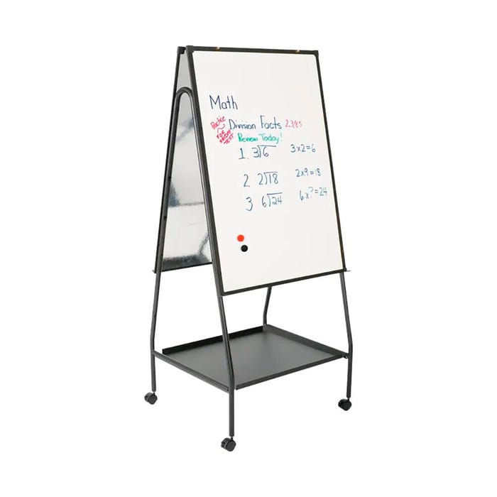MooreCo Wheasel Mobile Easel, Melamine Markerboard, 28-3/4 x 27 x 59-1/2 to 65 Inches
