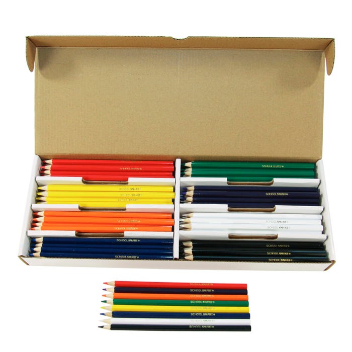 School Smart Colored Pencils Classroom Pack, Assorted Colors, Pack of 144