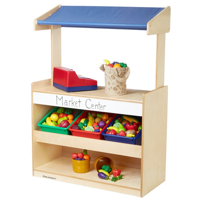Childcraft Market Stand With Assorted Color Trays, 35-3/4 x 16 x 49-7/8 Inches