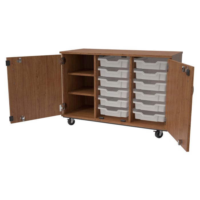 Classroom Select Expanse Series Mobile Tote Storage Rail, 12 Totes, 44 x 20 x 30 Inches