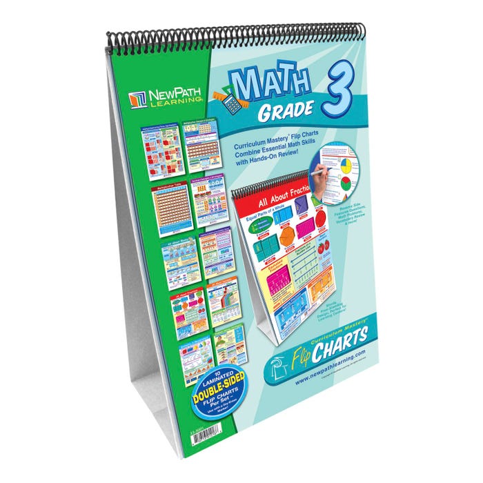 NewPath Math Write-On/Wipe-Off Flip Chart Set, Grade 3