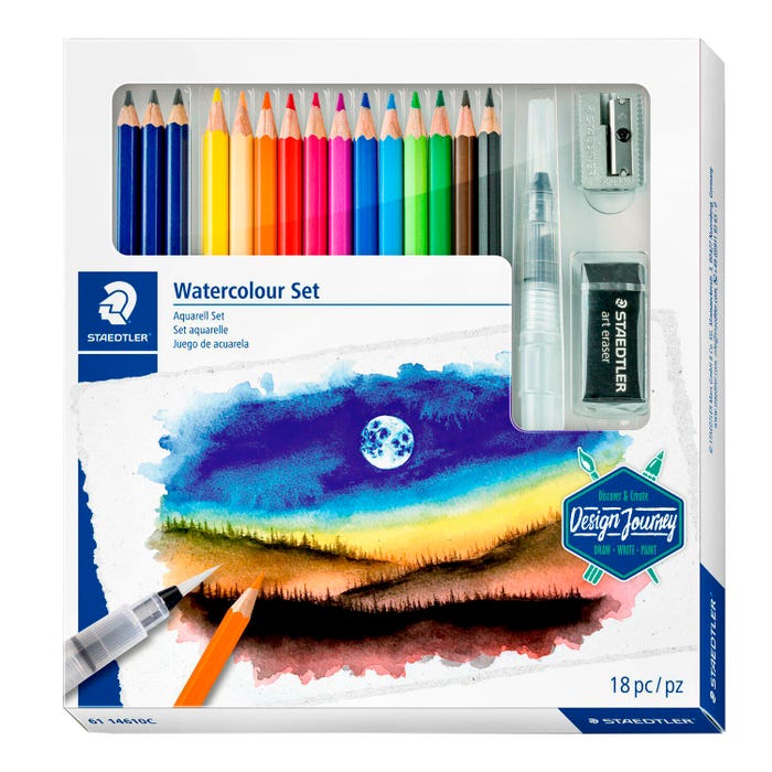 Staedtler Watercolor Pencil Kit, Assorted Colors, Set of 18