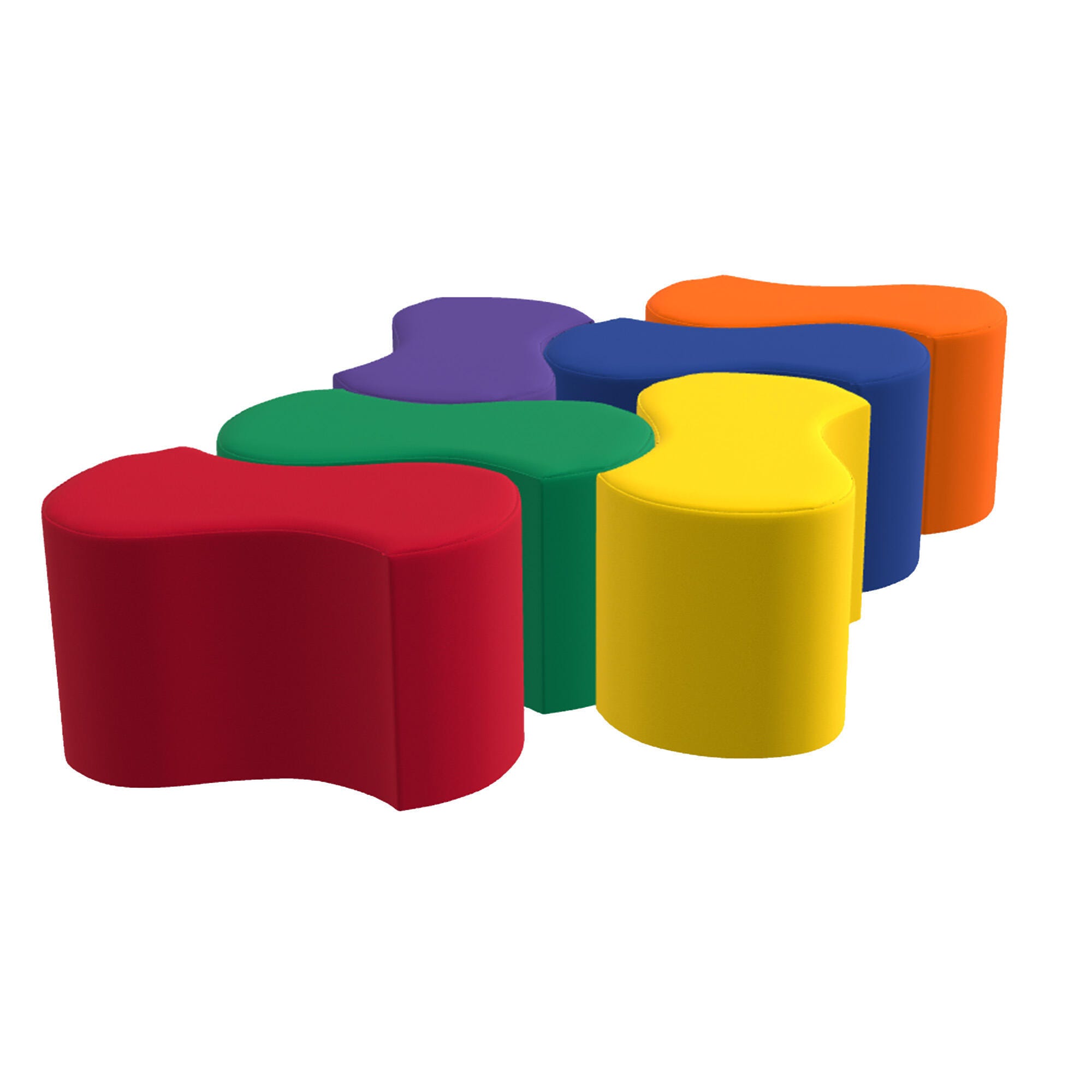 Image for Childcraft Wave Stool, 9 x 17-1/2 x 10 Inches, Set of 6 from School Specialty