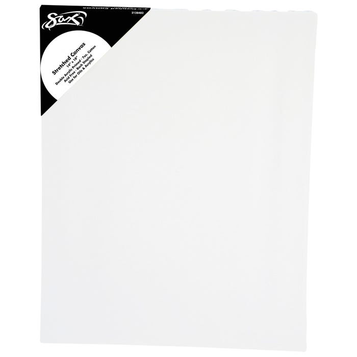 Sax Quality Stretched Canvas, Double Acrylic Primed, 14 x 18 Inches, White