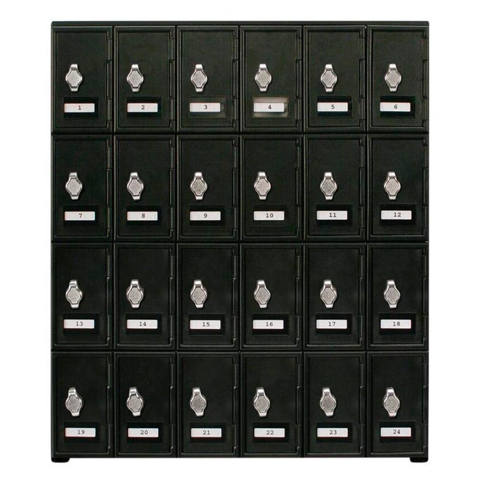 United Visual Products Cell Phone Locker without Base, 24 Lockers, A Size Door, Hasp Lock