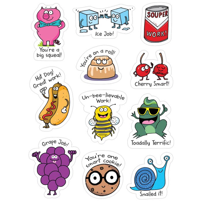 Creative Teaching Press So Much Pun! Punny Reward Stickers, Pack of 55