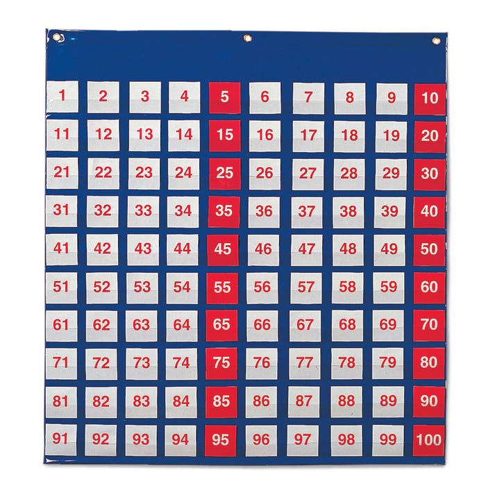Learning Resources Hundred Slot Pocket Chart, 26 x 27-1/2 Inches