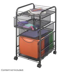 Safco Onyx Mesh File Cart, 3 Drawer, 15-3/4 x 17 x 27 Inches, Black, Item Number 1396680