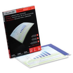 GBC EZUse Thermal Laminating Speed Pouches, Letter, 3 mil, Clear, Pack of 100, Item Number 1060469