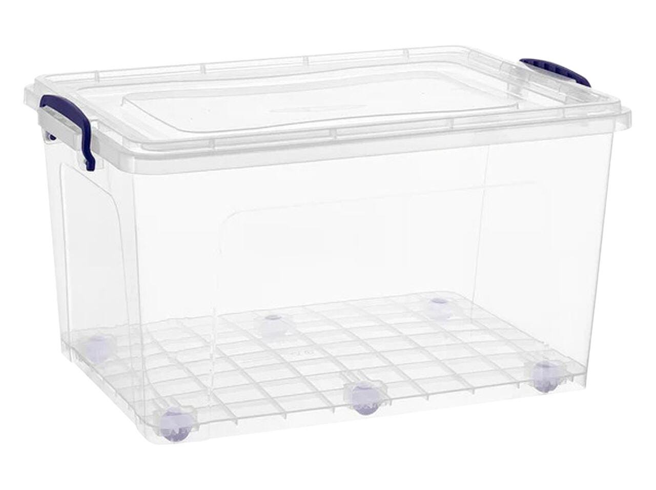 Superio Brand Wheeled Storage Container, 44 Quart, Clear 2133558