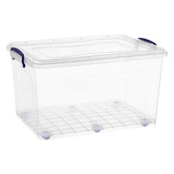 Superio Brand Wheeled Storage Container, 44 Quart, Clear 2133558