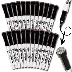 KleenSlate Dry Erase Marker with Eraser, Black, Pack of 24 1281861