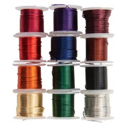 Artistic Wire Copper Wire Spools, 22 Gauge, Assorted Colors, Set of 12