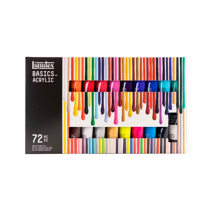 Liquitex BASICS Acrylic Paint Set, 0.74 Ounce Tubes, Assorted Colors, Set of 72