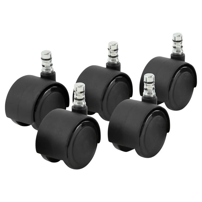 Master Caster Deluxe Noiseless Soft Casters - Casters, Noiseless, Dual-Wheel, 2 Inches Diameter, Black