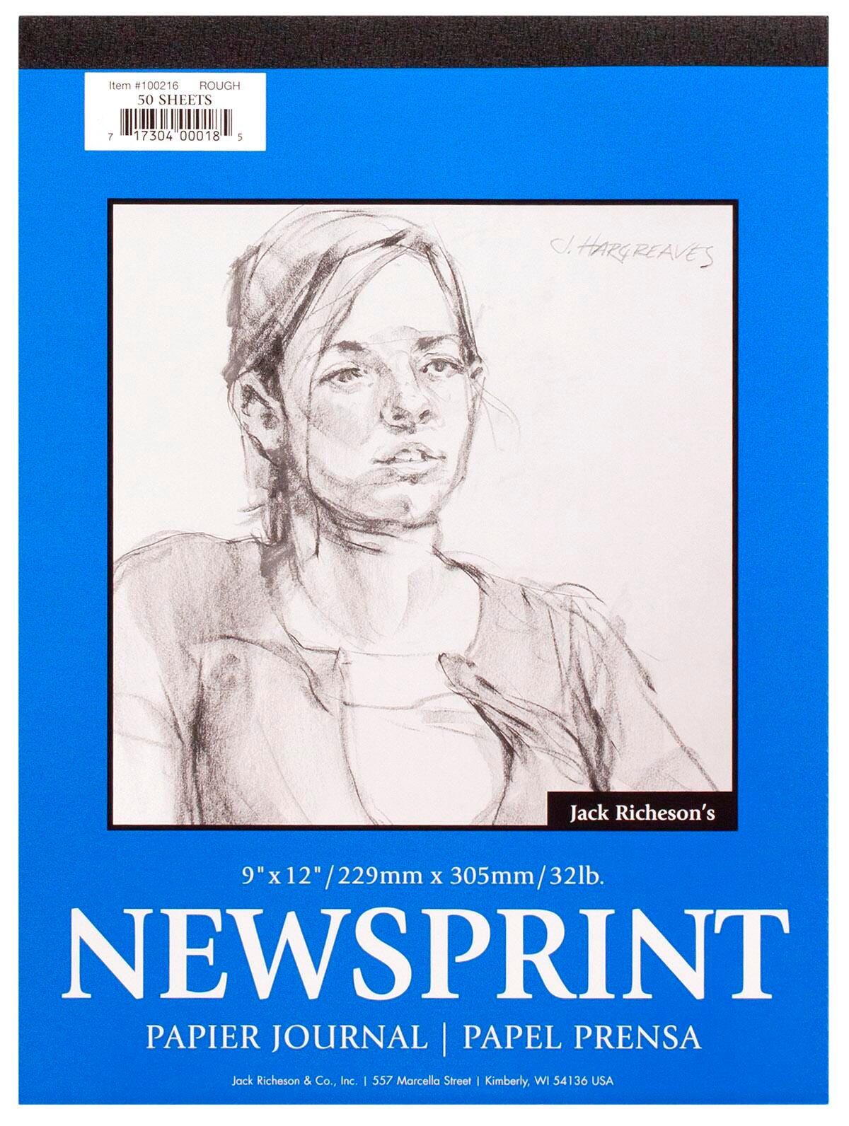 Jack Richeson Newsprint Pad, 9 x 12 Inches, 32 lb, 50 Sheets Item Number 358736
