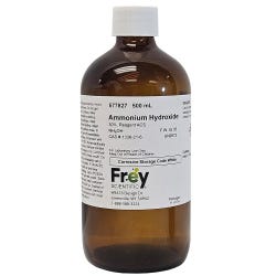 Frey Scientific Ammonium Hydroxide, 28-30%, 500 mL, Reagent Grade 577827