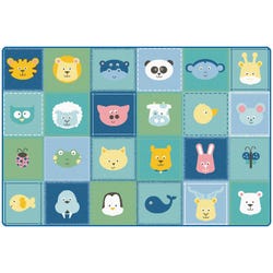 Carpets for Kids KIDSoft Animal Patchwork Carpet, 8 x 12 Feet, Rectangle, Soft Colors, Blue, Item Number 1576132