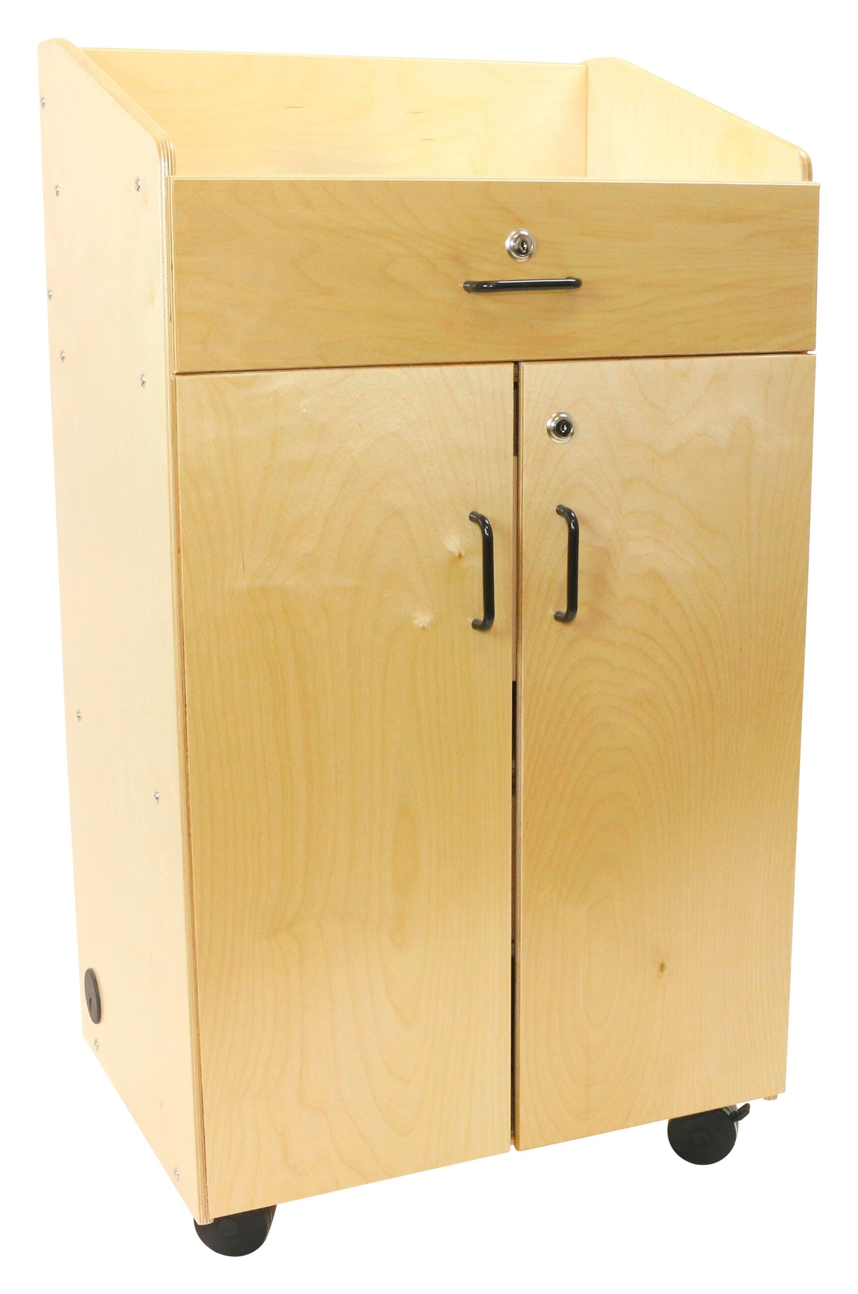 Childcraft Mobile Podium with Locking Storage, 24-1/2 x 18-5/8 x 45 Inches 2148800