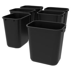 School Smart Indoor Waste Basket, 28 Quart, Black, Case of 6 2011700