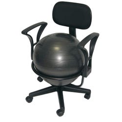 Aeromat Deluxe Ball Chair with Arms, 22 X 22 X 32 Inches, Black, Item Number 1427030