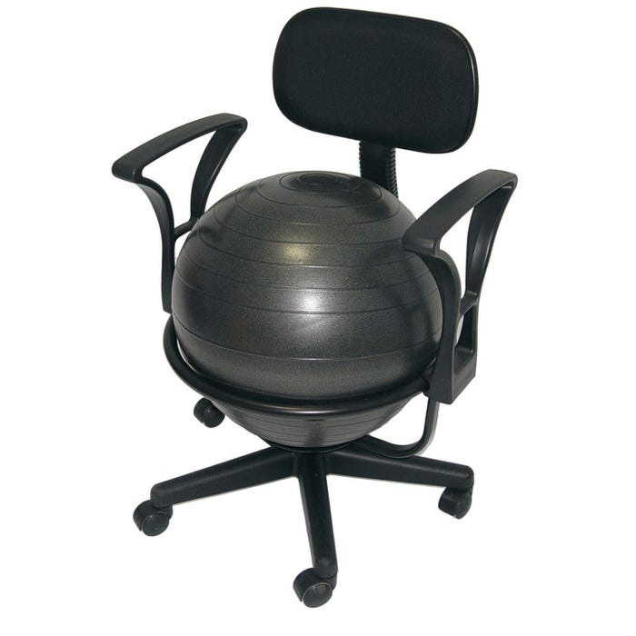 Aeromat Deluxe Ball Chair with Arms, 22 X 22 X 32 Inches, Black