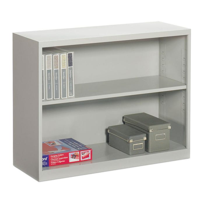 Global Industries Metal Bookcase, 2 Shelves, 36 x 13 x 28 Inches