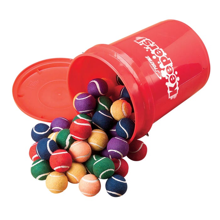 Sportime Keepers! Tennis Ball Bucket, Assorted Colors, Pack of 48