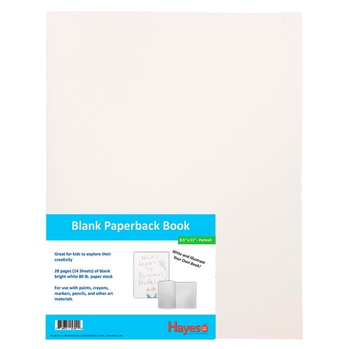 Hayes Soft Cover Journal, Blank, 8-1/2 x 11 Inches, Pack of 12