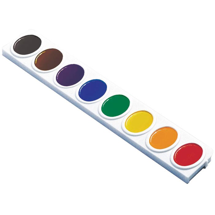 Prang Non-Toxic Semi-Moist Watercolor Paint Refill Strip Set, Plastic Oval Pan, Assorted Colors, Pack of 3