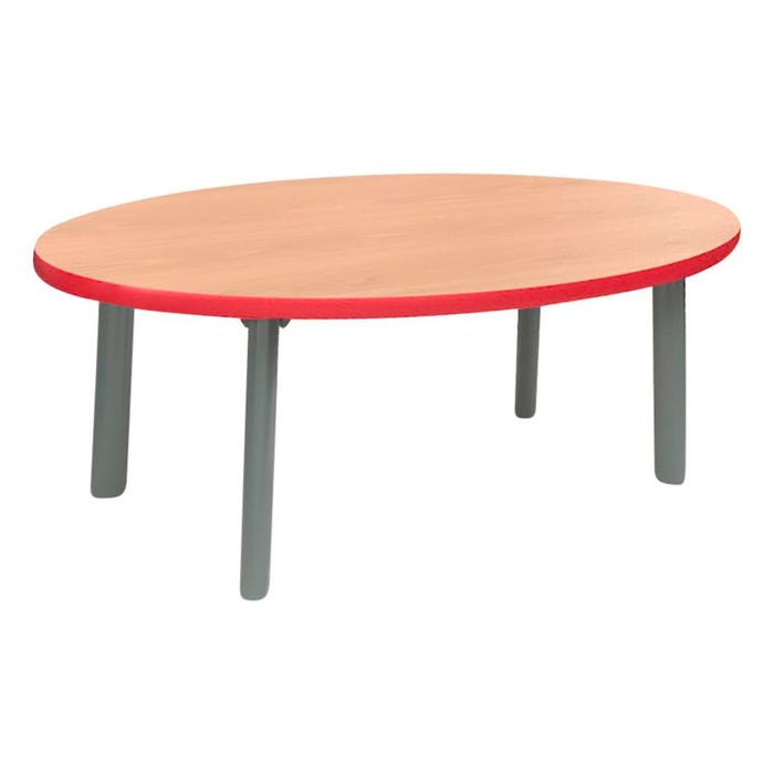 Classroom Select Coffee Table, Oval Top, Titanium Base