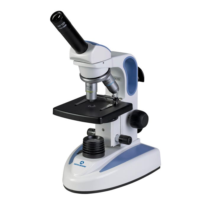 Accu-Scope EXM-150 Compound Monocular Microscope with Clips Stage and Disc Diaphragm