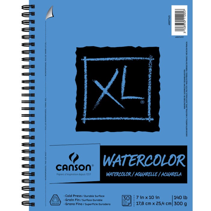 Canson XL Watercolor Pad, Side Wire, 7 x 10 Inches, 140 lb, 30 Sheets