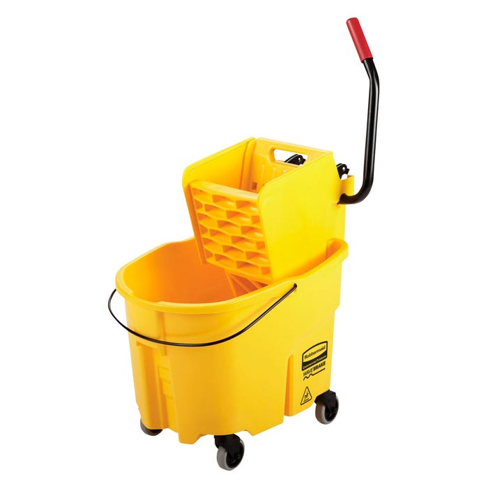 Rubbermaid WaveBrake Mop Bucket/Wringer Combo, Yellow