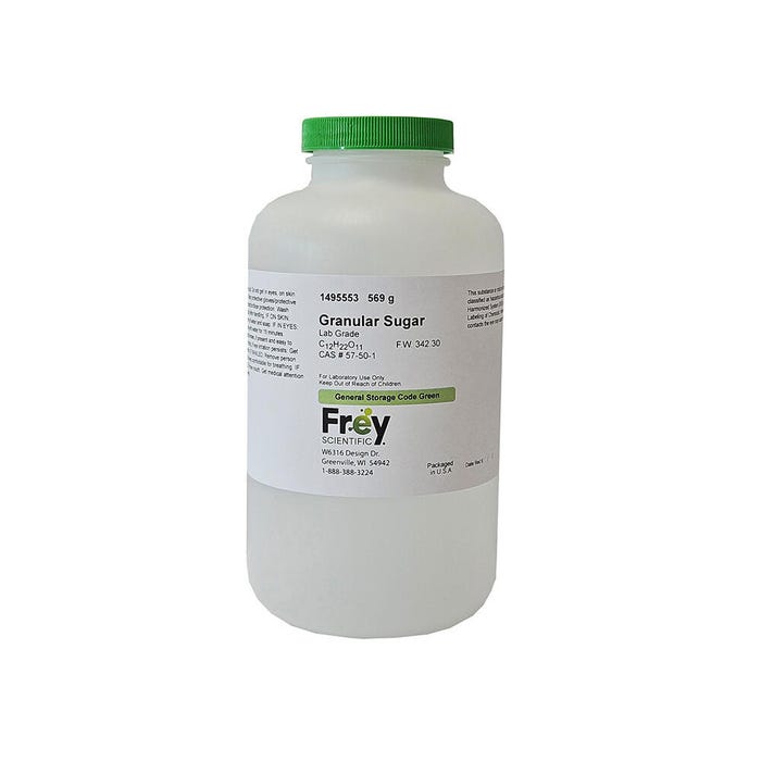 Frey Scientific Granular Sugar, Lab Grade, 569 Grams